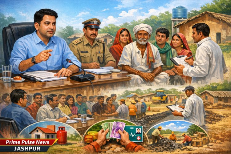 जशपुर: कलेक्टर रोहित व्यास ने की विकास कार्यों की समीक्षा, ग्राम पंचायतों में पात्र हितग्राहियों को योजनाओं से जोड़ने के सख्त निर्देश