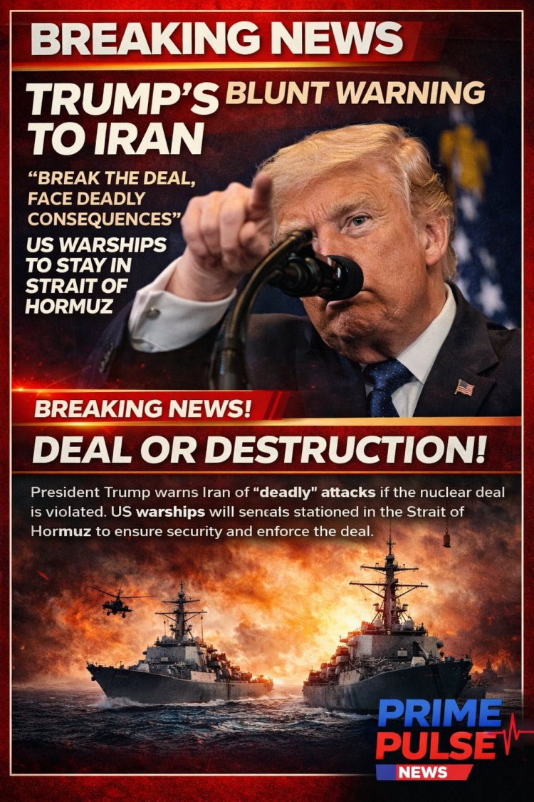ईरान को ट्रंप की दोटूक: 'डील टूटी तो होगा घातक हमला, होर्मुज में डटे रहेंगे अमेरिकी युद्धपोत'