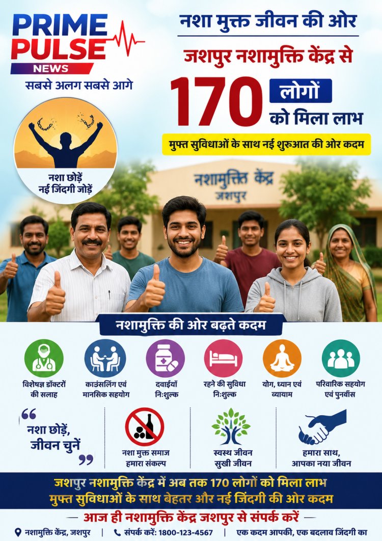 नशामुक्ति की ओर बढ़ते कदम: जशपुर के नशामुक्ति केंद्र से 170 लोग हुए लाभान्वित, मिल रही हैं निःशुल्क सुविधाएं
